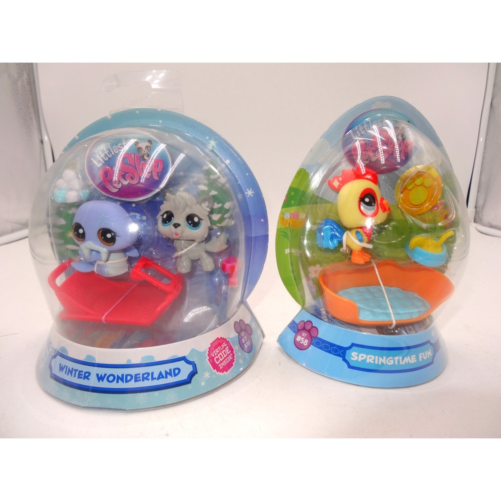 Littlest Pet Shop Winter Wonderland #17 #20 and Springtime Fun #58 NIB